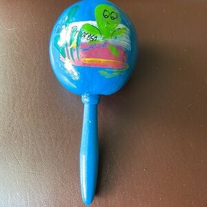 8" Hand Made Genuine Mexican Real Wooden Maraca Hand painted
